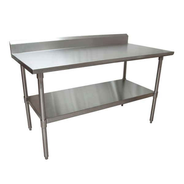 Bk Resources Work Table 16/304 Stainless Steel With Undershelf, 5"Riser 60"Wx30"D CVTR5-6030